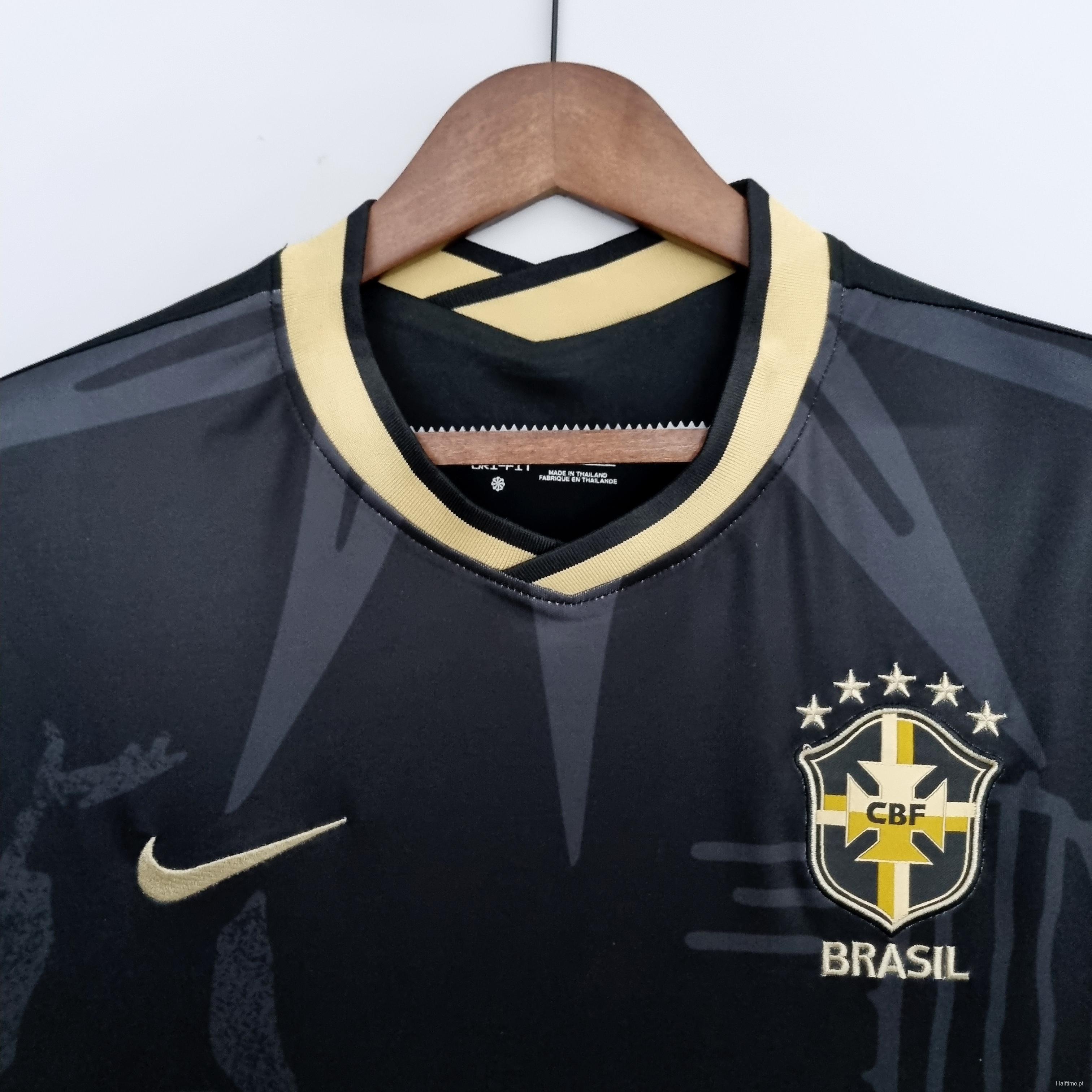 2022 Brazil Black Soccer Jersey