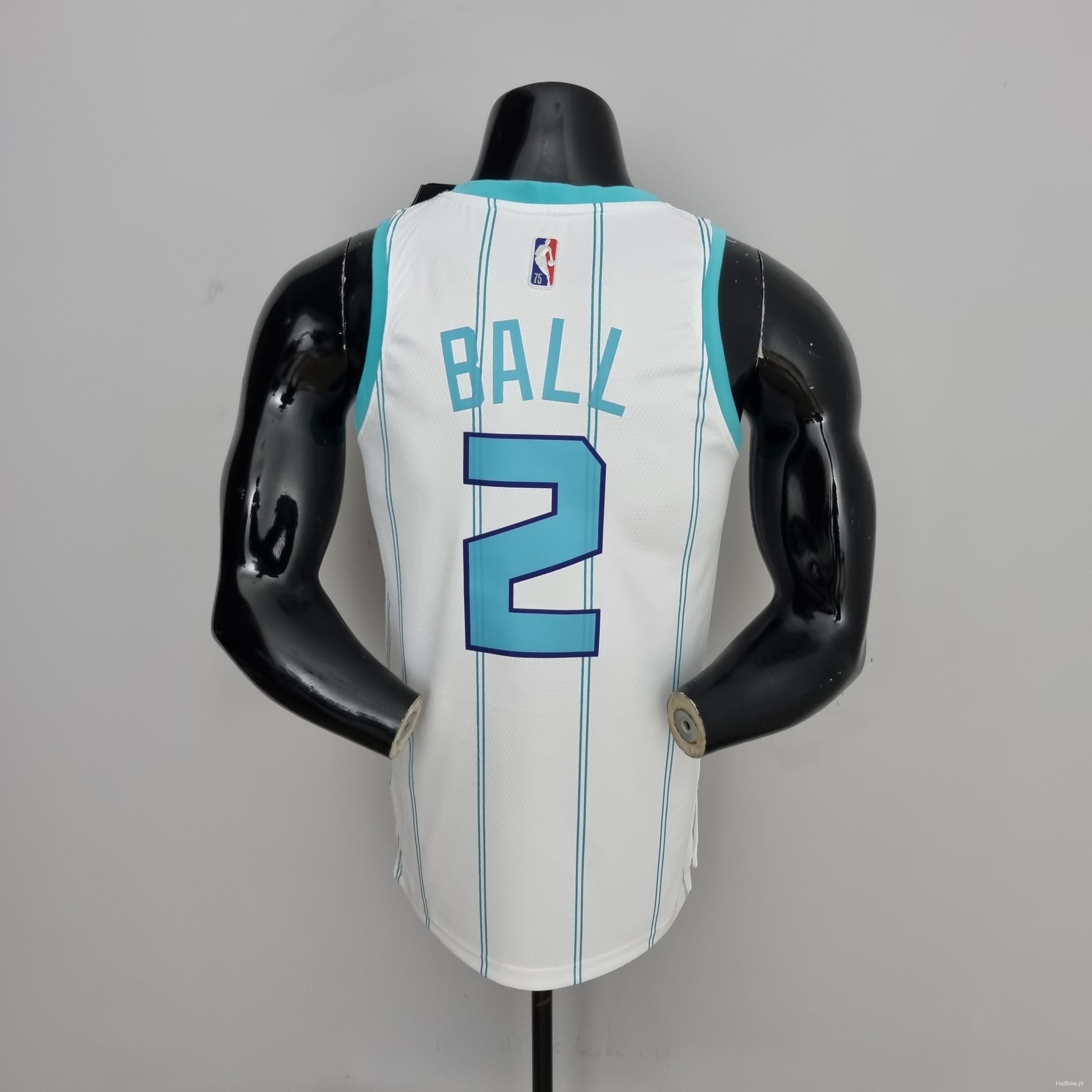 75th Anniversary Ball #2 Charlotte Hornets White NBA Jersey