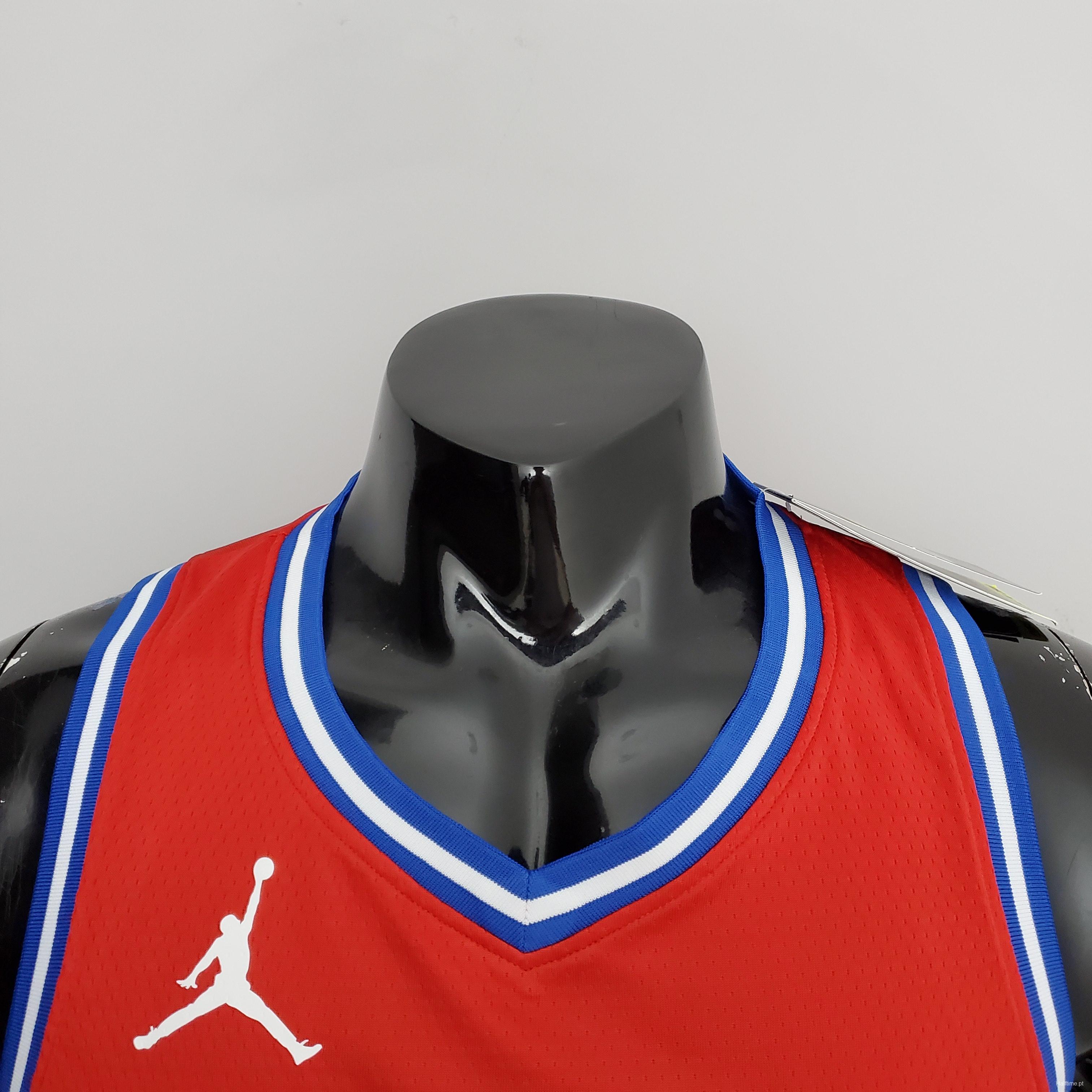 2021 MAXEY#0 76ers Jordan Themed Red NBA Jersey