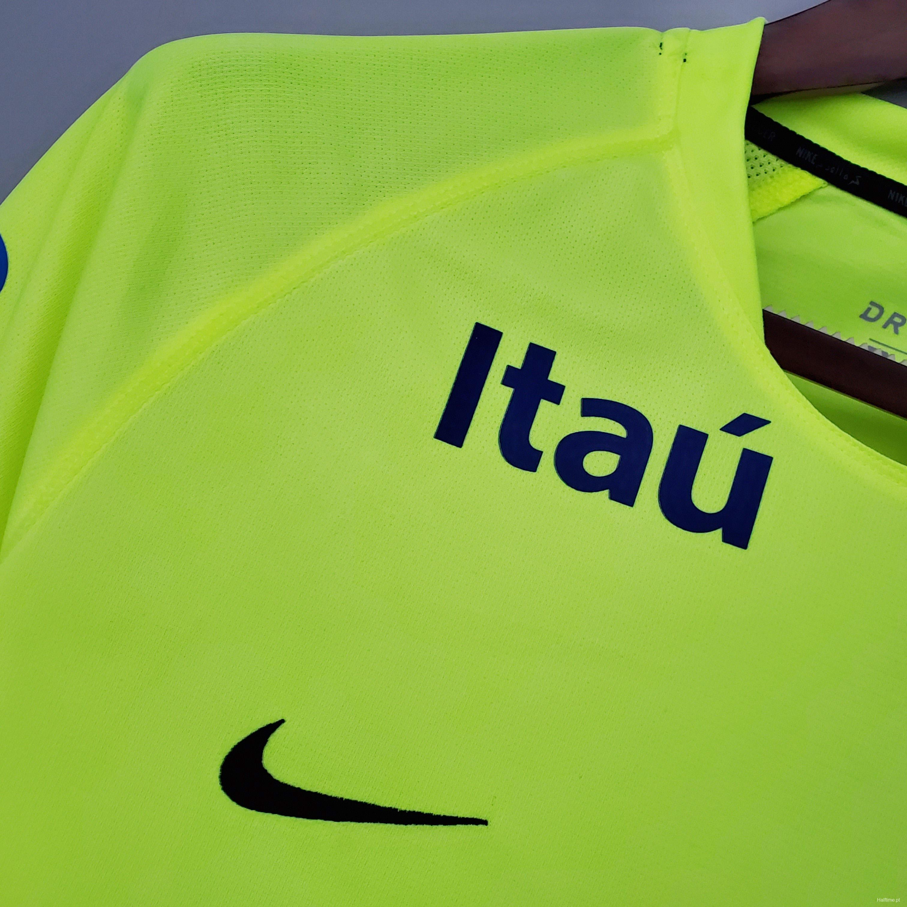 Brazil training suit fluorescent green Soccer Jersey