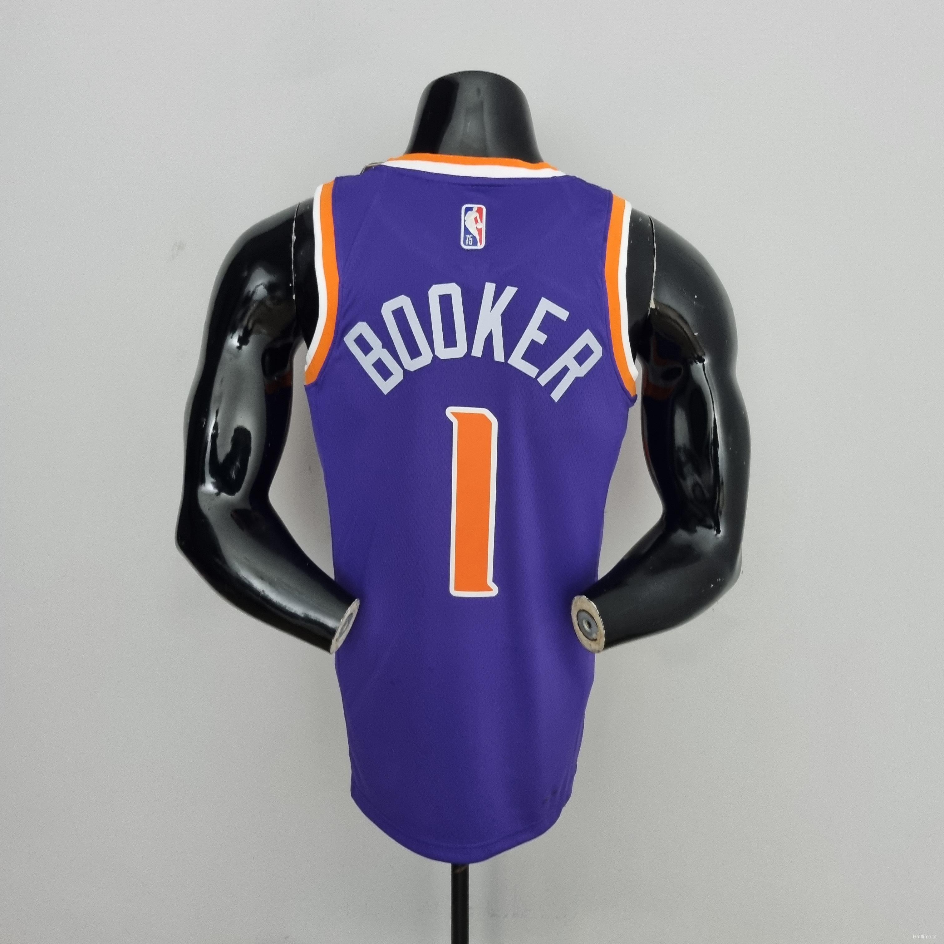 75th Anniversary Booker #1 Phoenix Suns Purple NBA Jersey