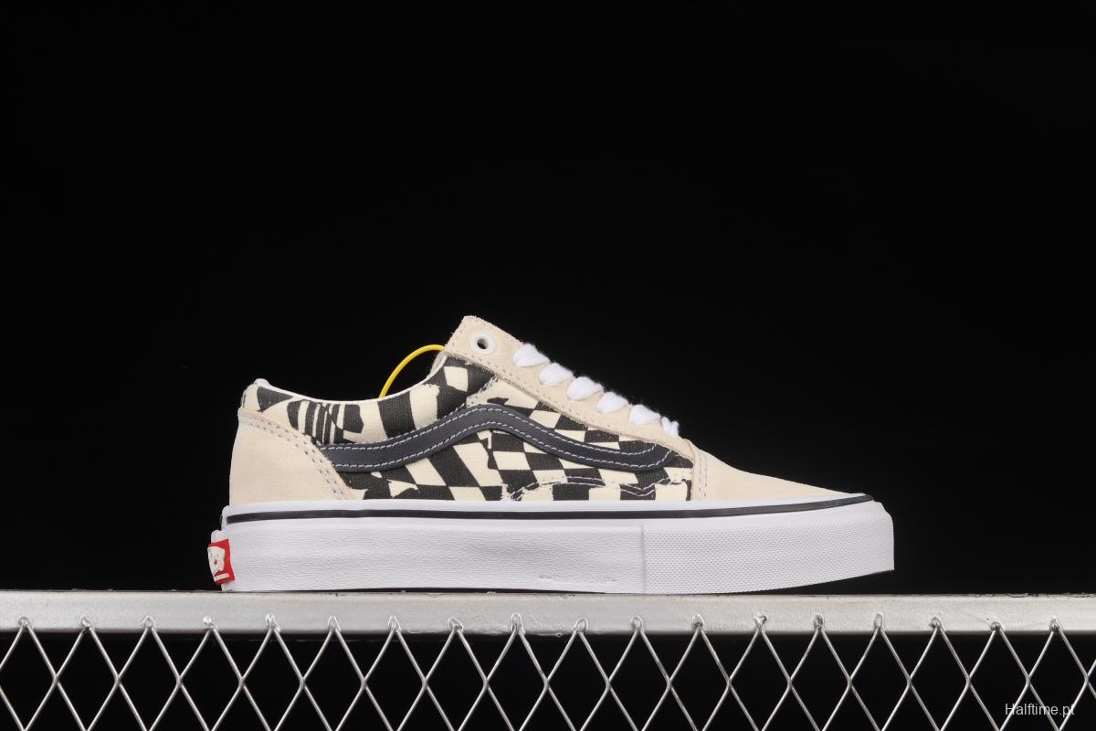 Vans OId Skool black and white checkerboard side stripe low-top professional skateboard shoes VN0A5FCB9CU