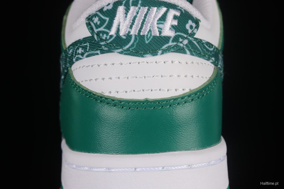 NIKE DUNK Low Green Paisley Cashew Flower White Green SB Buckle Shredded Backboard Fashion Casual Sneakers DH4401-102