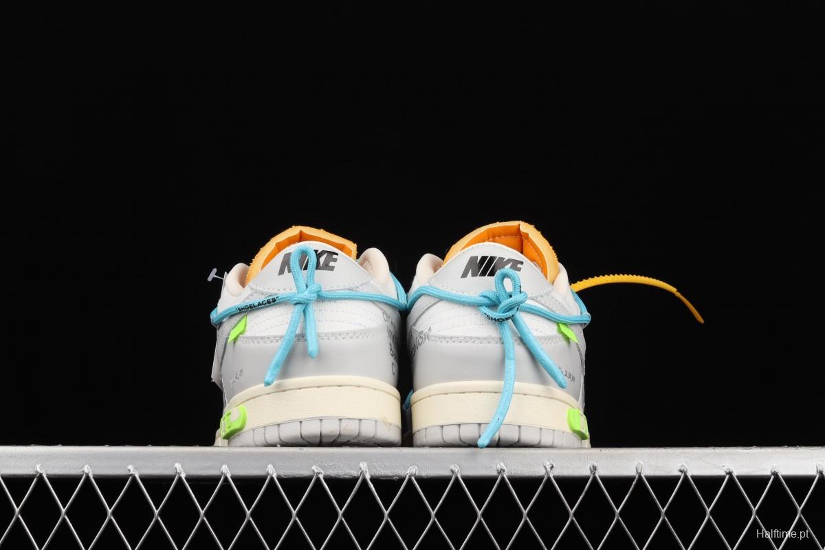 OFF-White x NIKE DUNK Low 04 of 50 OW white gray leisure sports skateboard shoes DM1602-115