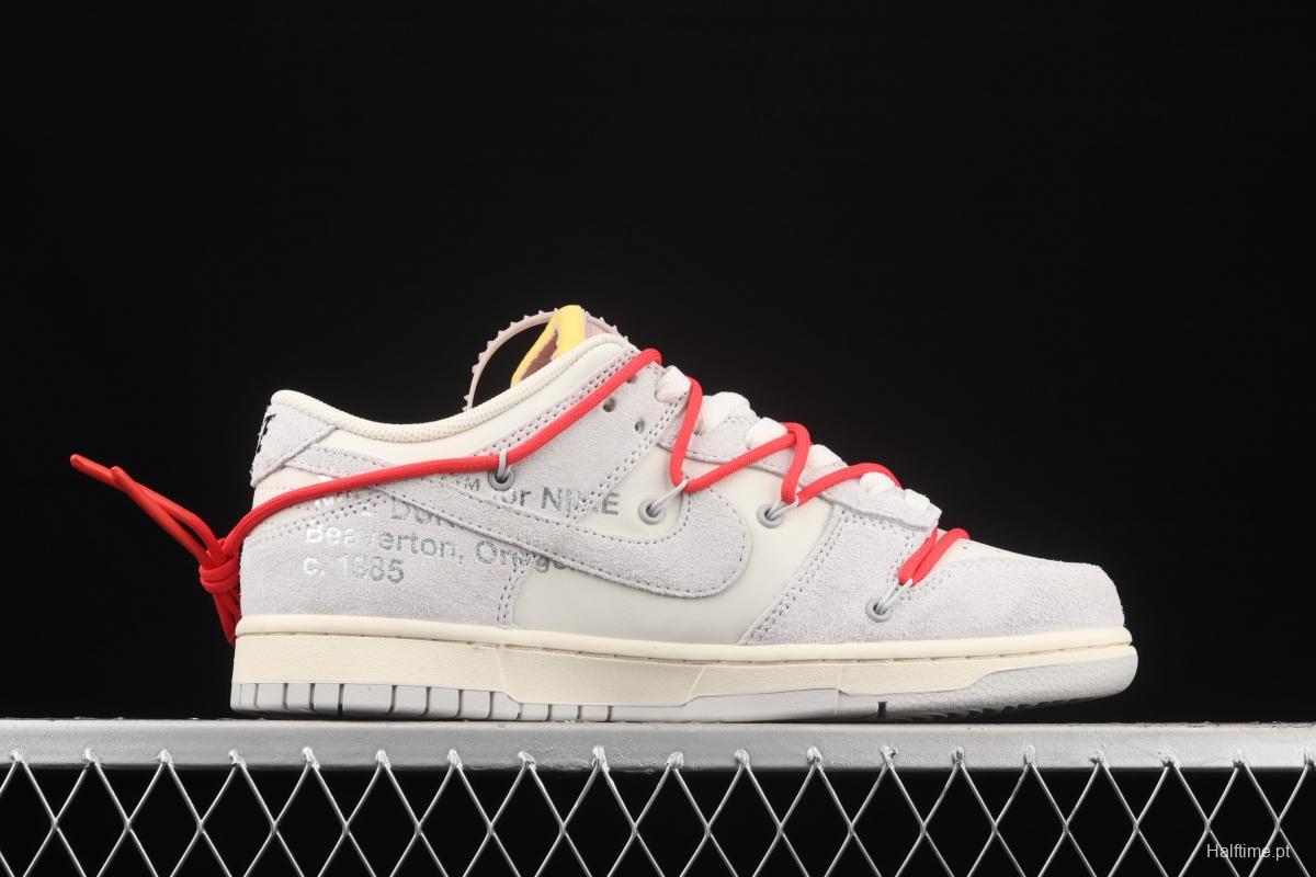 OFF-White x NIKE DUNK Low 12 of 50 OW suede SB buckle rebound fashion casual board shoes DJ0950-118