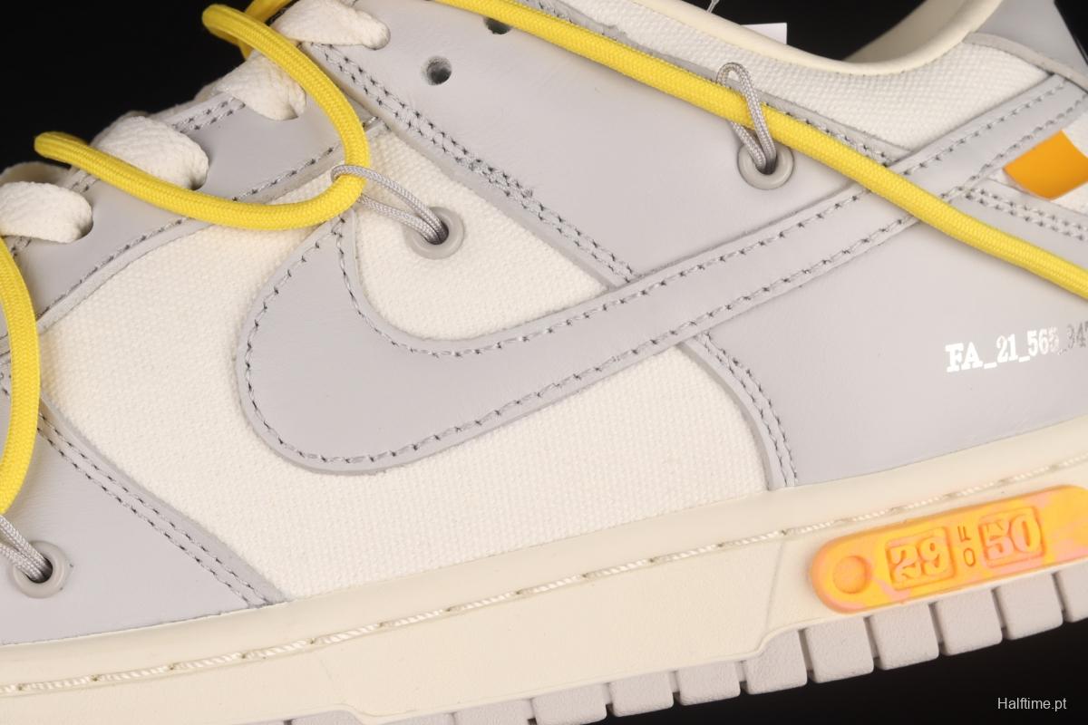 OFF-White x NIKE DUNK Low OW grey leisure sports skateboard shoes DM1602-103