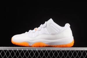 Air Jordan 11 Bright Citus 11 White Orange low Top Basketball shoes head layer True carbon AH7860-139