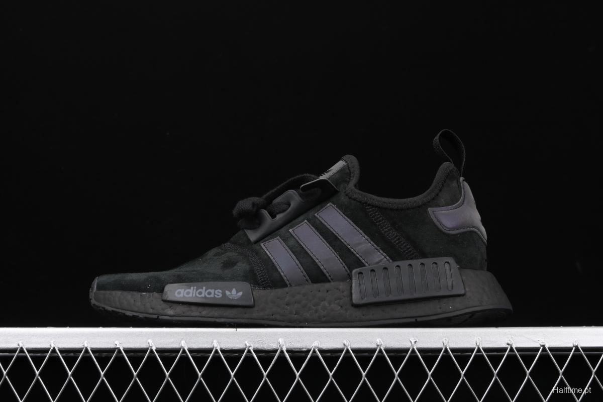 Adidas NMD_R1 B97419 Pig eight leather black samurai running shoes