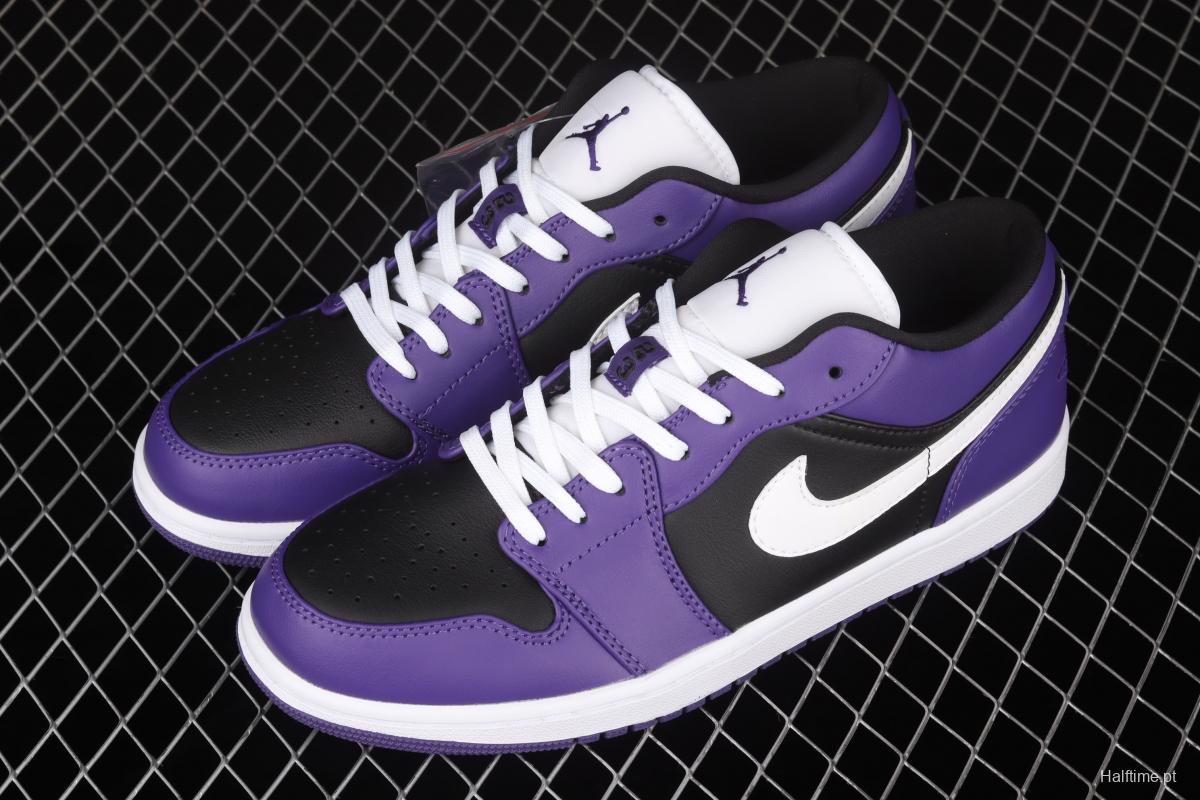 Air Jordan 1 Low black-purple and white low-side cultural leisure sports shoes 553558-501