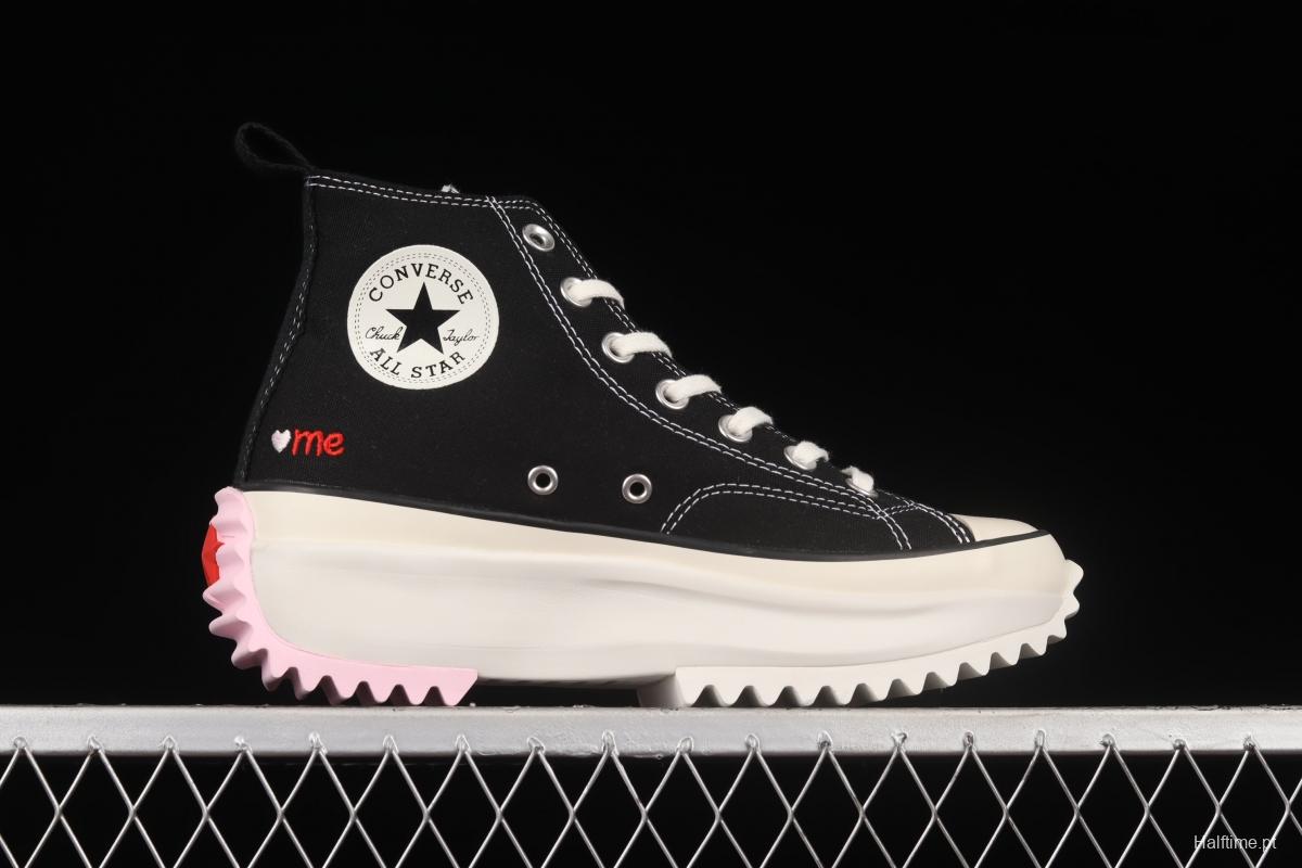 Converse Run Star HIKE pastry shoes 2022Valentine's Day Limited series thick soles and high upper board shoes AO1598C