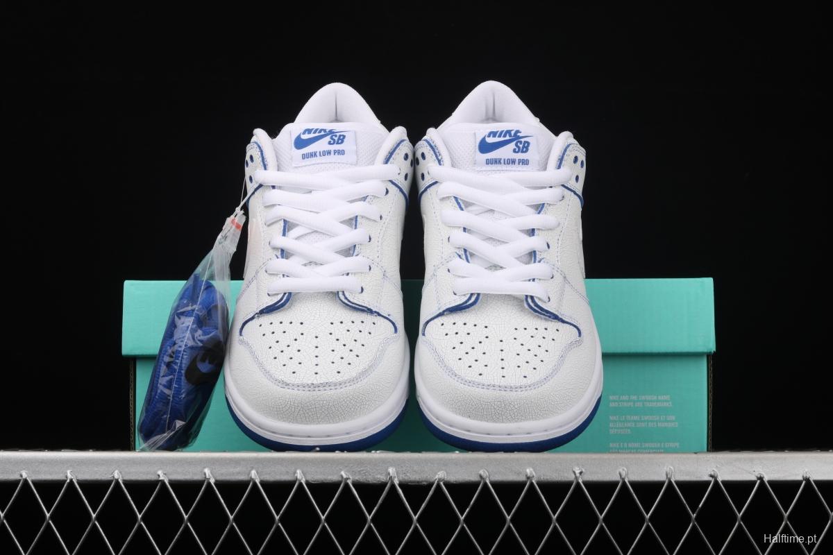 NIKE SB DUNK Low Pro Magnolia QQ crack ice blue blue porcelain sports skateboard shoes CJ6884-100