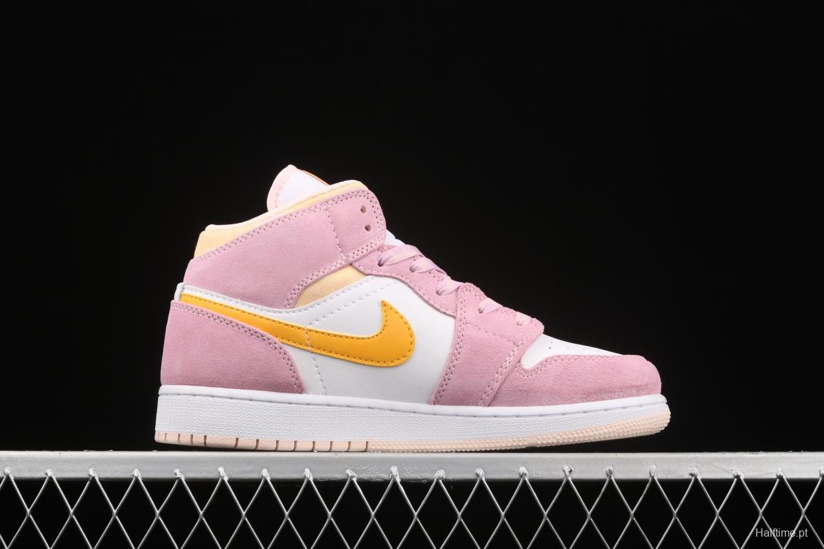 Air Jordan 1 Mid Junior Women's Powder Zhongbang Basketball shoes DC9517-600