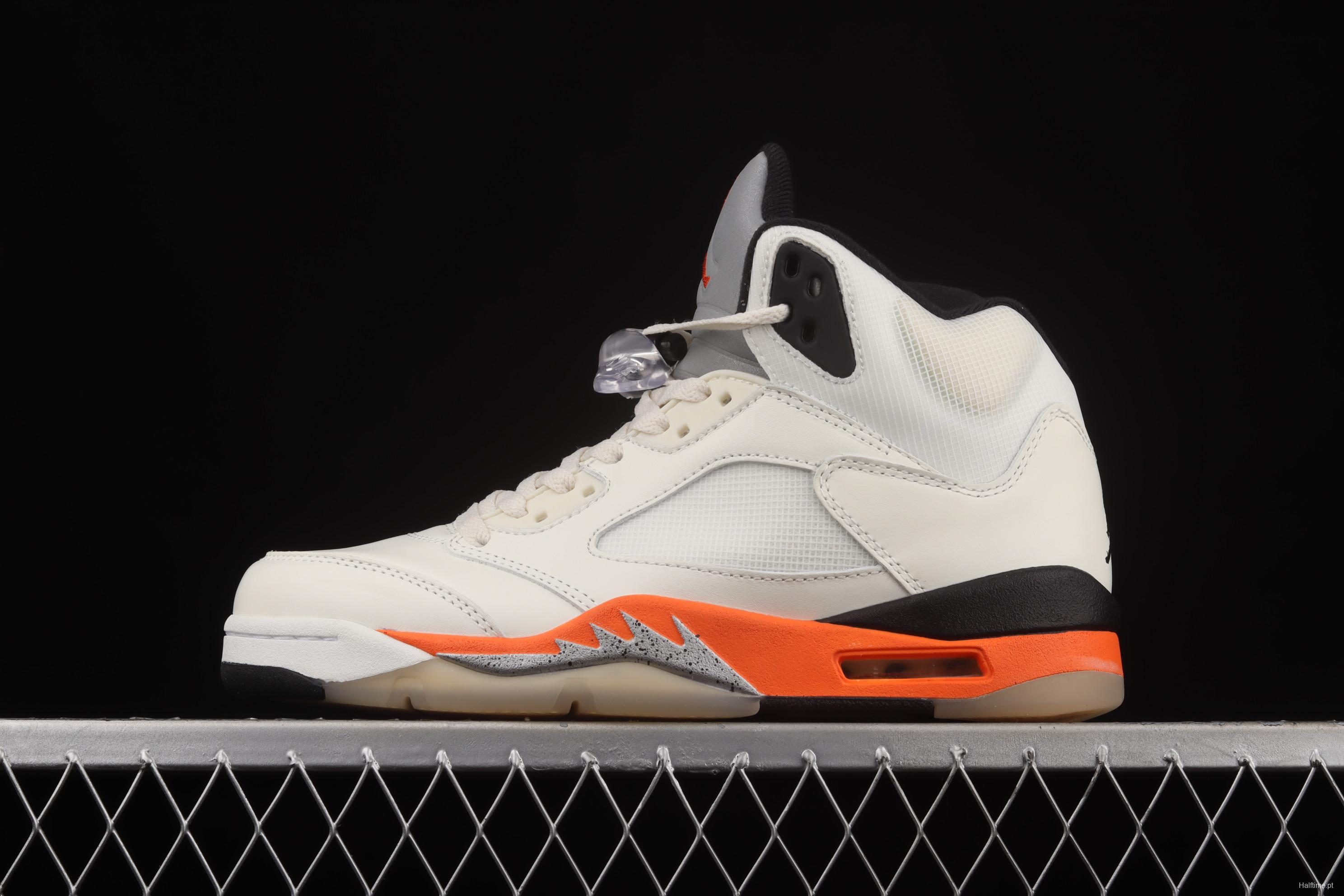 Air Jordan 5 Total Orange white buckle shredded DC1060-100