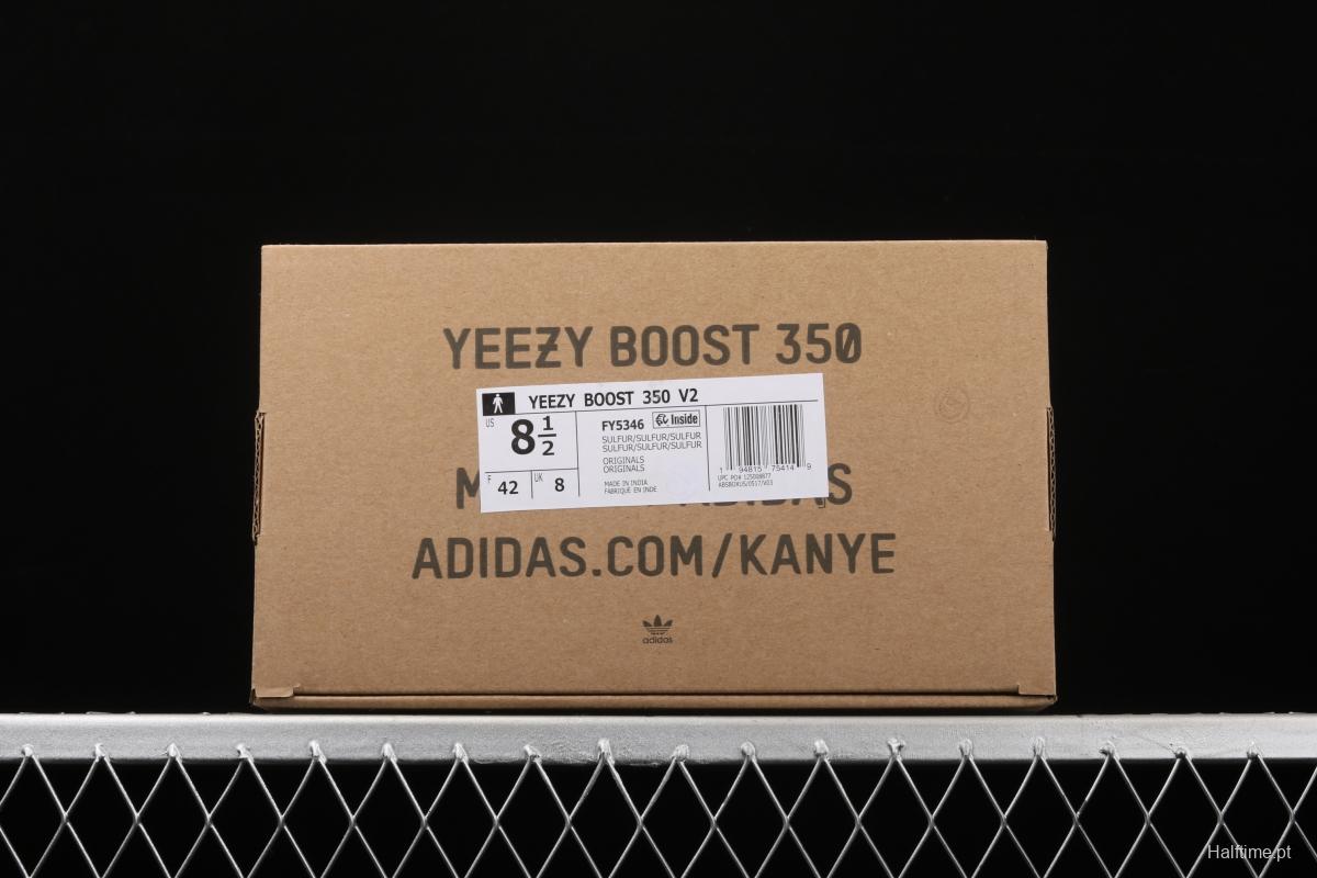 Adidas Yeezy 350 Boost V2 Sulfur FY5346 Darth Coconut 350 second generation hollowed-out matcha green color matching