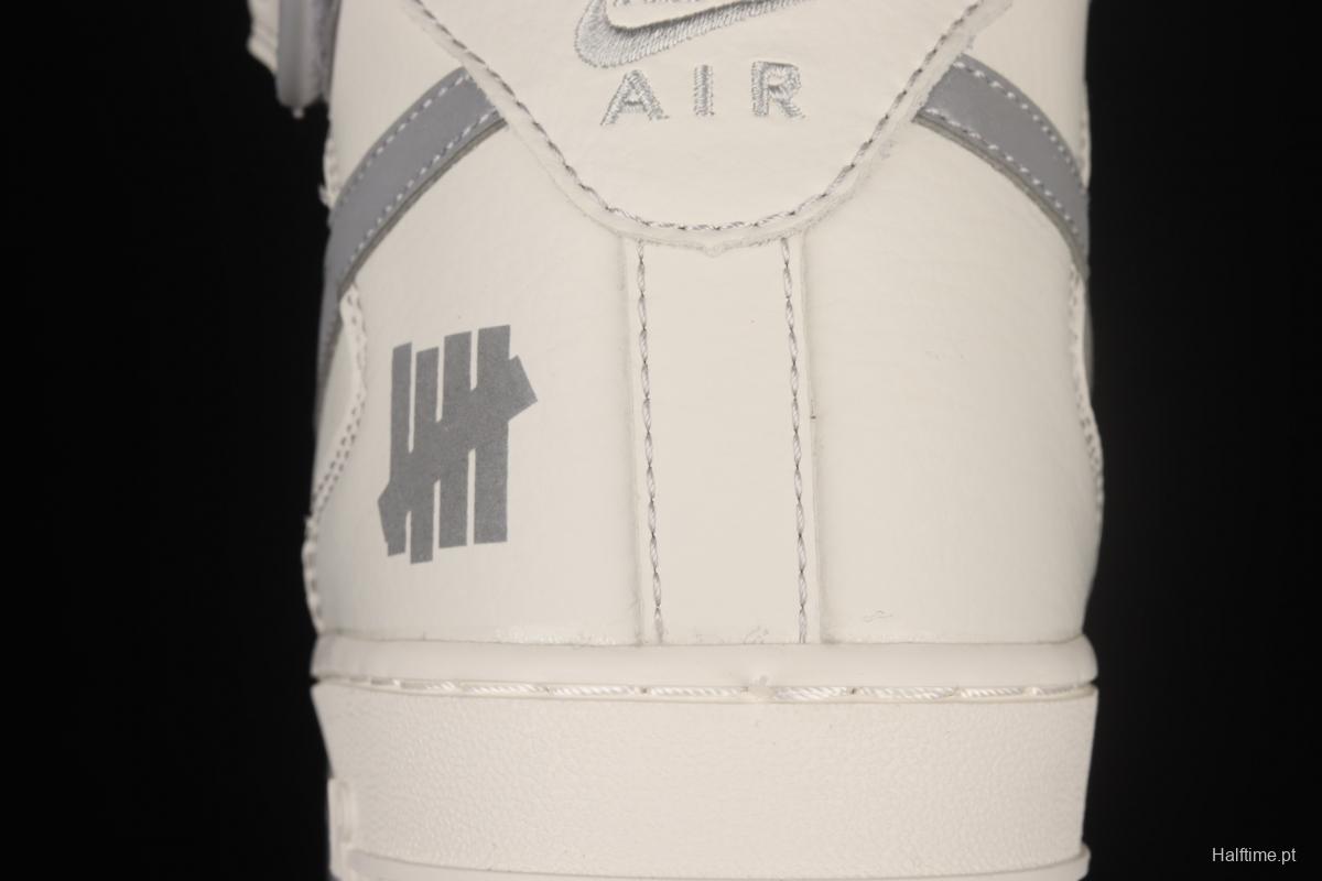 Undefeated x NIKE Air Force 1 Mid SU19 Silver Daredevil 3M reflective casual board shoes AO6617-306