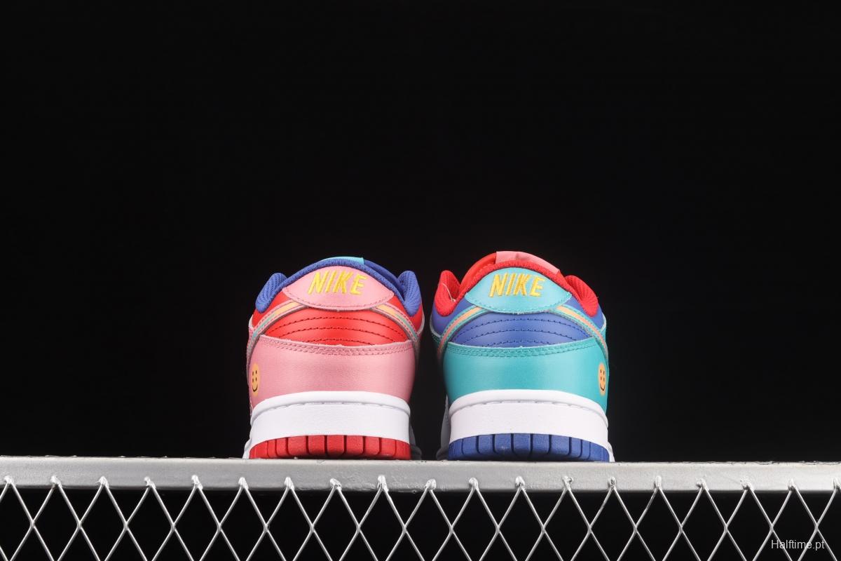 Cactusplantfleamarket x NIKE DUNK Low Rainbow smiley face joint style rainbow mandarin duck joint style low-side sports leisure board shoes LF4587-001