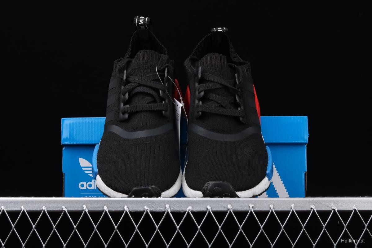 Adidas NMD_R1 Boost competes for S79168 black, blue and red color matching. Dongguan original large particles feel super soft.