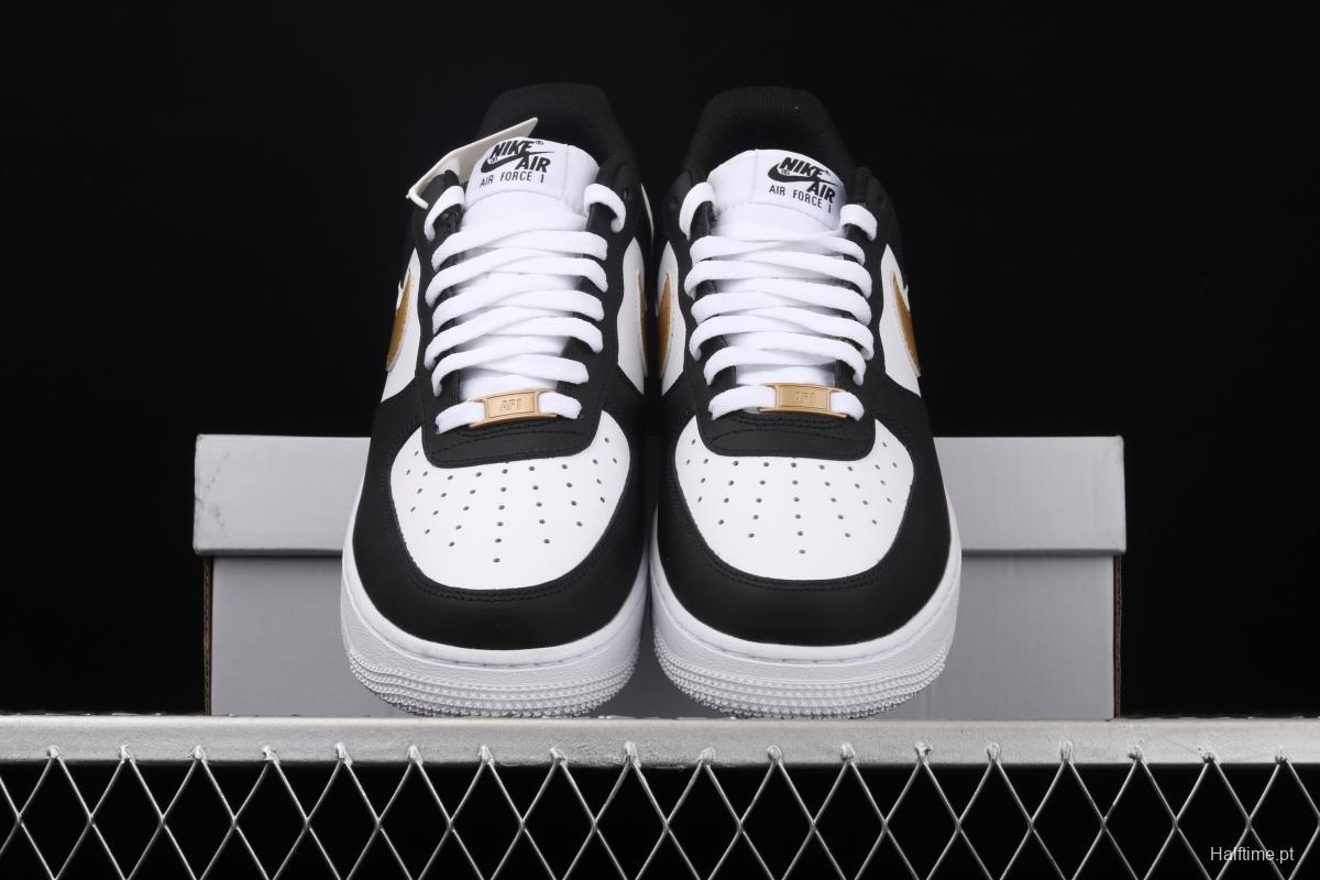 NIKE Air Force 1' 07 Lx black gold low upper shoes CZ9189-001