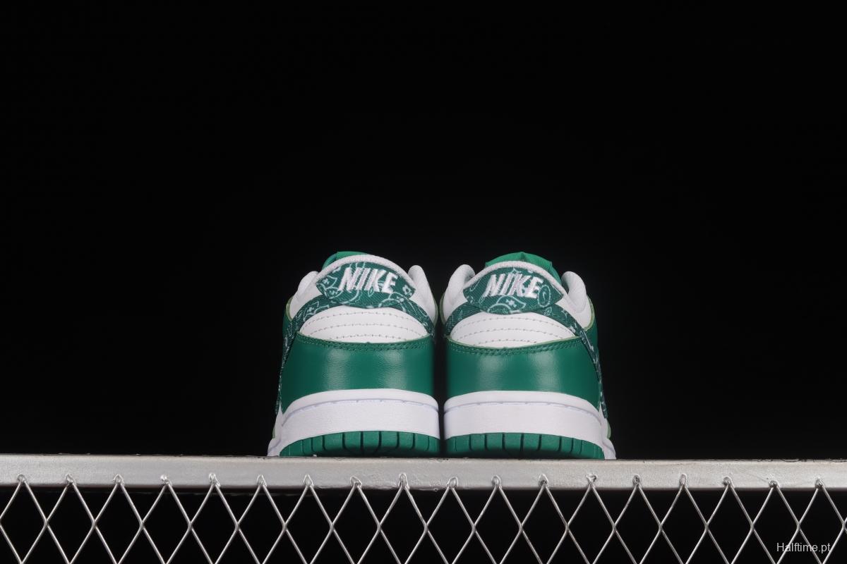 NIKE DUNK Low Green Paisley Cashew Flower White Green SB Buckle Shredded Backboard Fashion Casual Sneakers DH4401-102