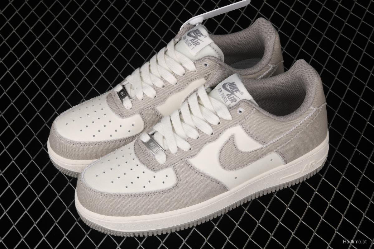 NIKE Air Force 1x07 sail leather spliced low-top casual board shoes BQ5806-228