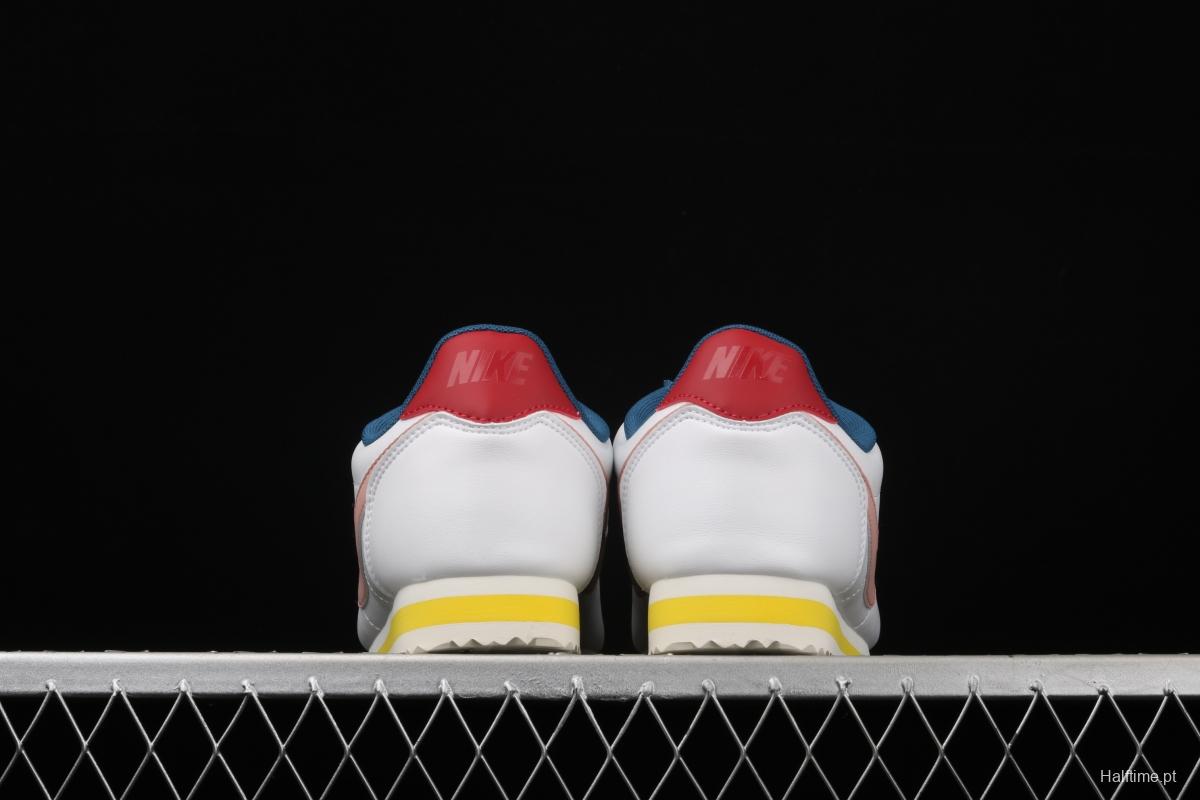 NIKE Classic Cortez Leather Forrest Gump fresh white powder matching leather running shoes 807471-114