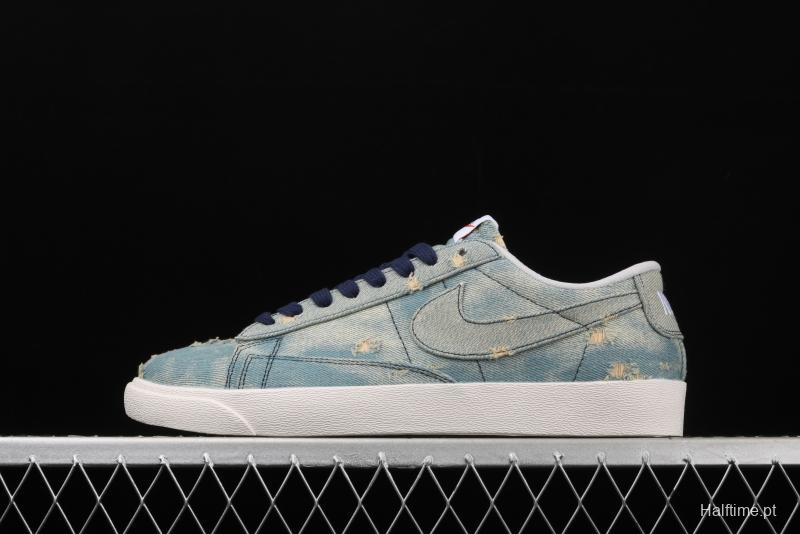 Levi's Strauss x NIKE Blazer Low Trail Blazers hole-breaking jeans low-side leisure sports board shoes 905345-403