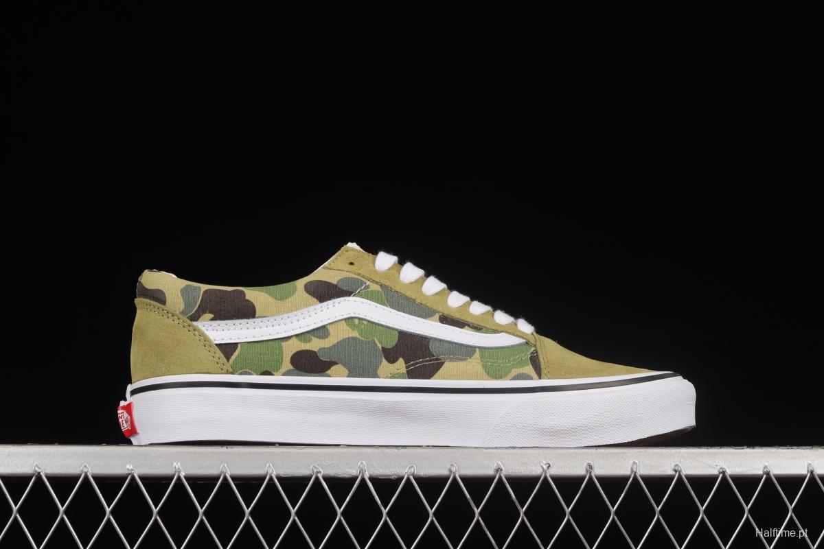 Bape x Vans Old Skool ape head joint camouflage low-top canvas shoes VN0A54F37BE