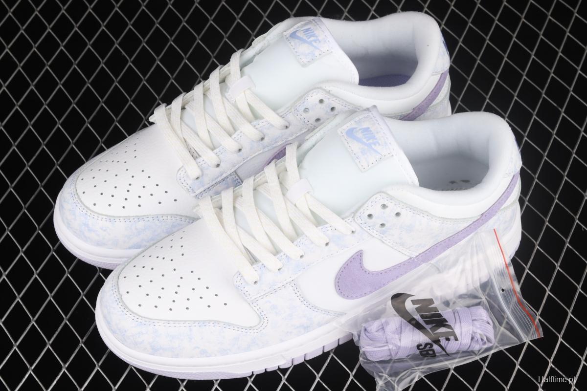 NIKE SB DUNK Low Prm white light purple color SB buckle rebound fashion leisure board shoes DM9467-500