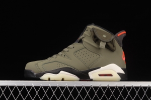 Travis Scott x Air Jordan 6 TS joint name Pocket Army Green Basketball shoes CN1084-200