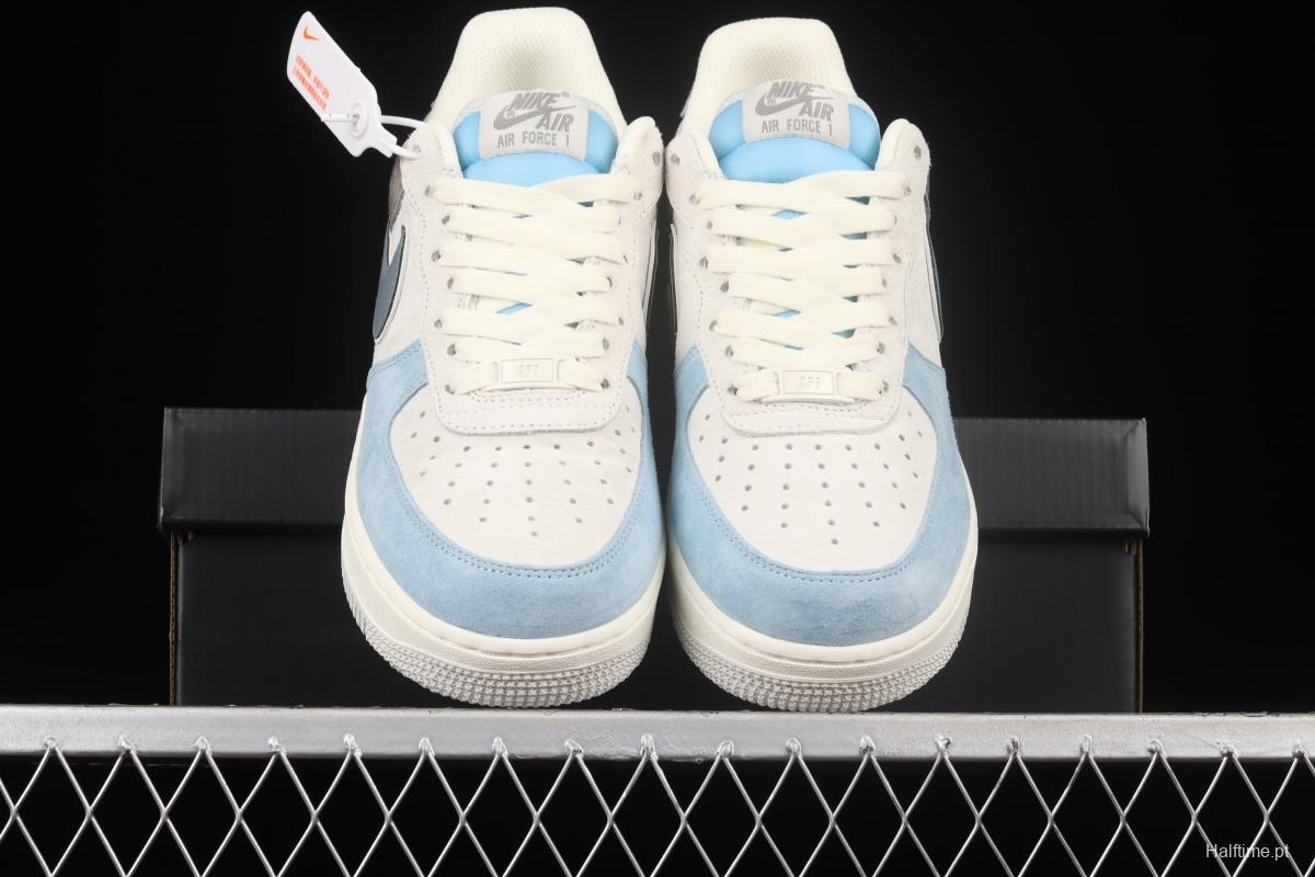 NIKE Air Force 1x07 light gray-blue color matching low-top casual board shoes LZ6699-523