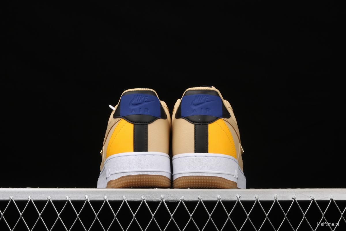 NIKE Air Force 1 Low NBA yellow and white raw rubber low-side leisure sports board shoes CT2298-200