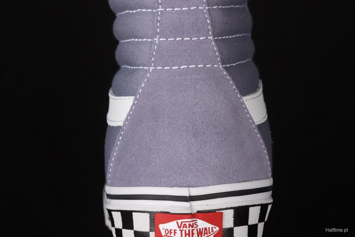 Vans SK8-Hi grey checkerboard classic series of high-top casual board shoes VN0A4U3C2RM