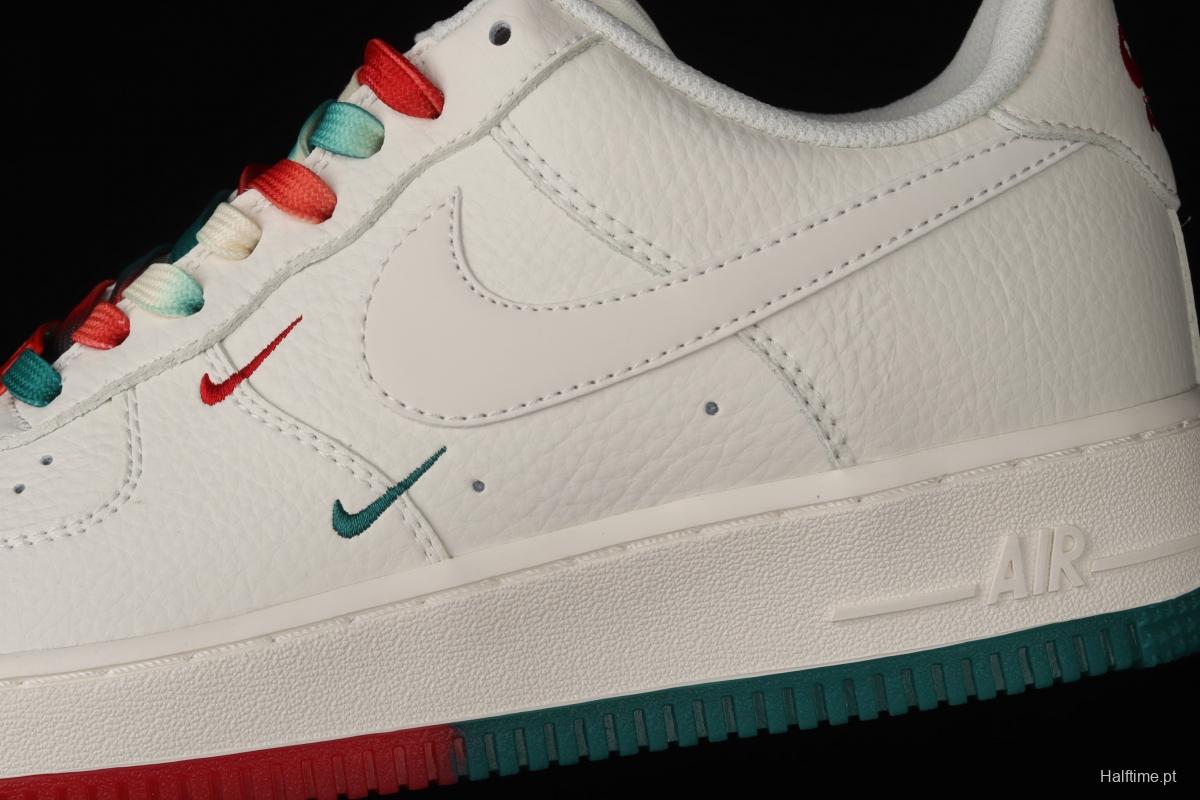 NIKE Air Force 1 Low'07 Milwaukee Bucks city limits rice red and green low-top casual board shoes BU6638-180