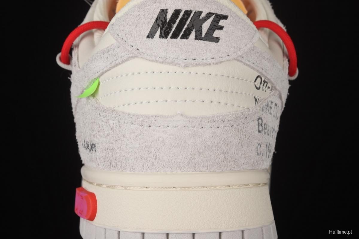 OFF-White x NIKE DUNK Low 12 of 50 OW suede SB buckle rebound fashion casual board shoes DJ0950-103