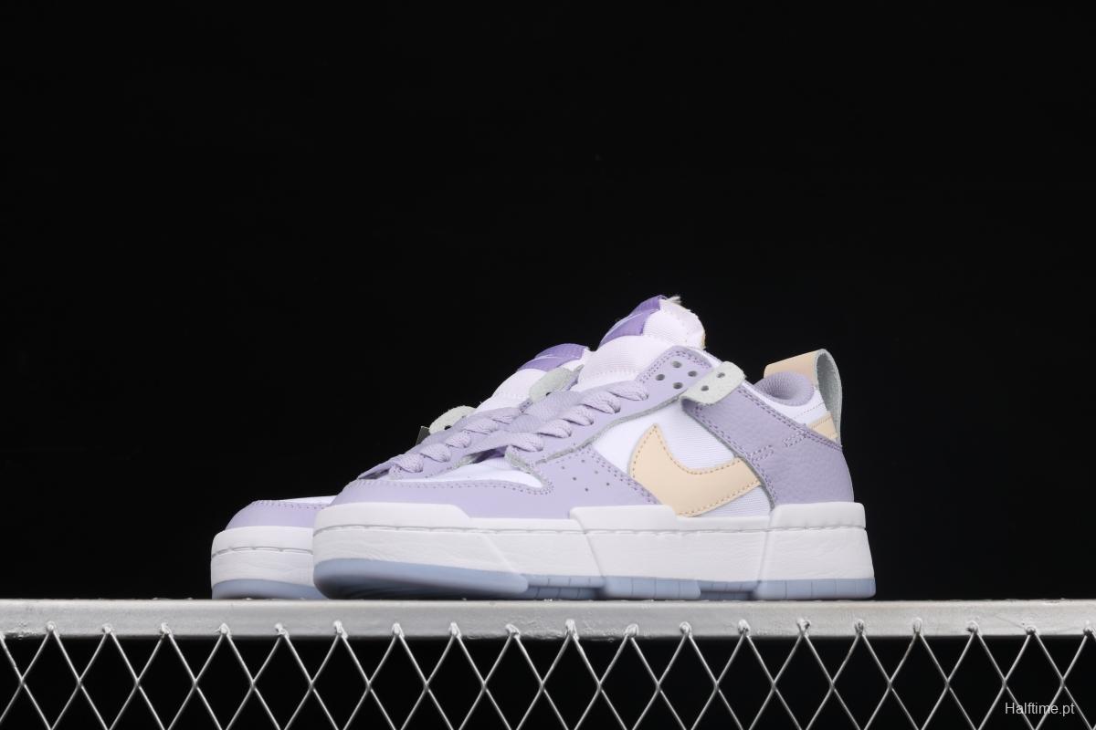 NIKE DUNK Low Disrupt White/Sand/Ghost/Sail lightweight dunk destruction series deconstructed wind low side casual skateboard shoes DJ3077-100