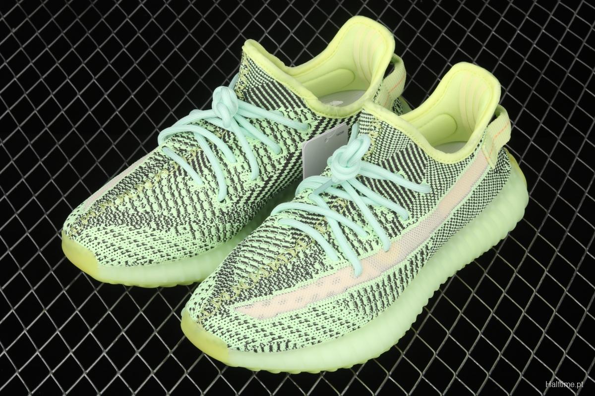 Adidas Yeezy Boost 350V2 Yeezreel FW5191 Darth Coconut 350 second generation hollowed-out black and yellow luminous angel color