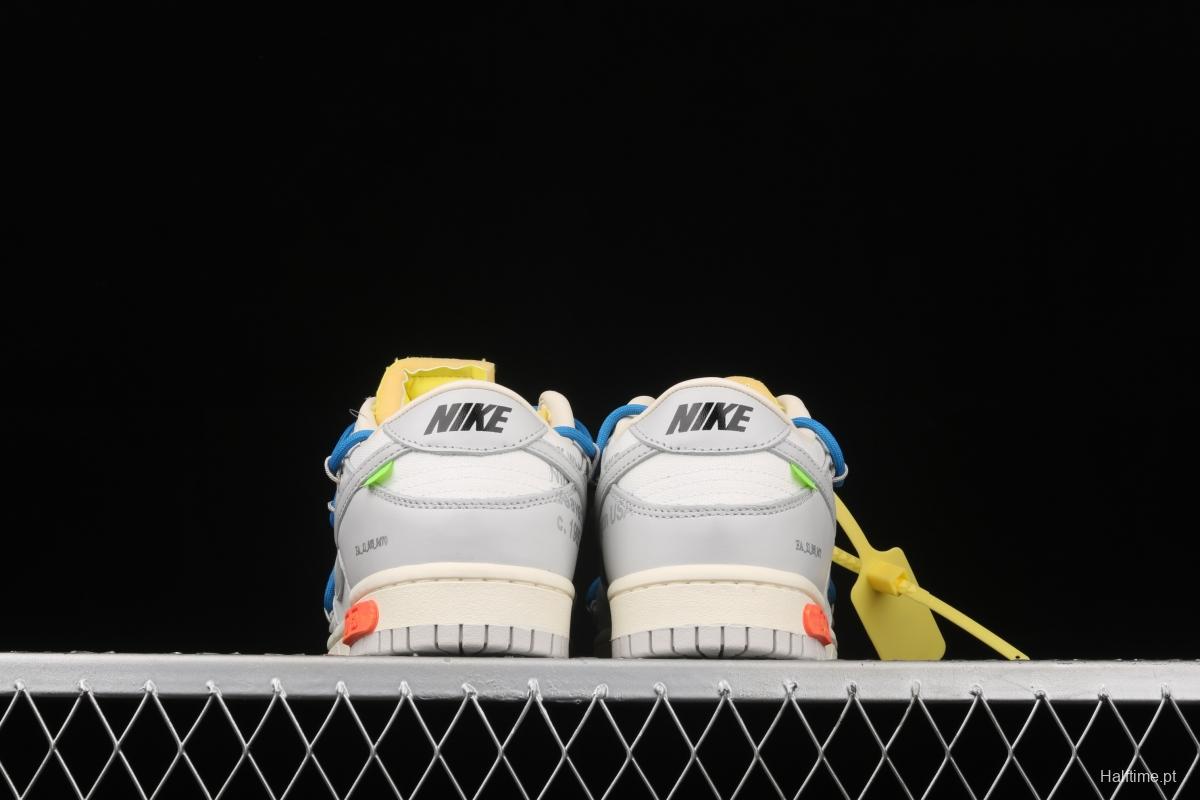 OFF-White x NIKE DUNK Low 03 of 50 OW white gray leisure sports skateboard shoes DM1602-112