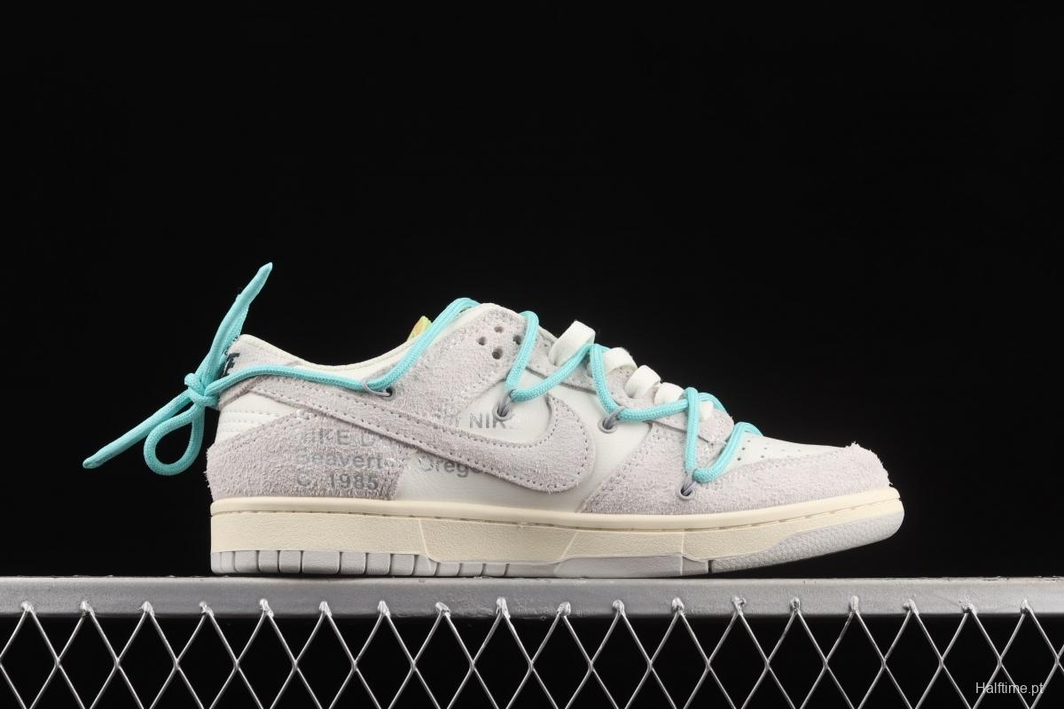 OFF-White x NIKE DUNK Low 12 of 50 OW suede SB buckle rebound fashion casual board shoes DJ0950-106