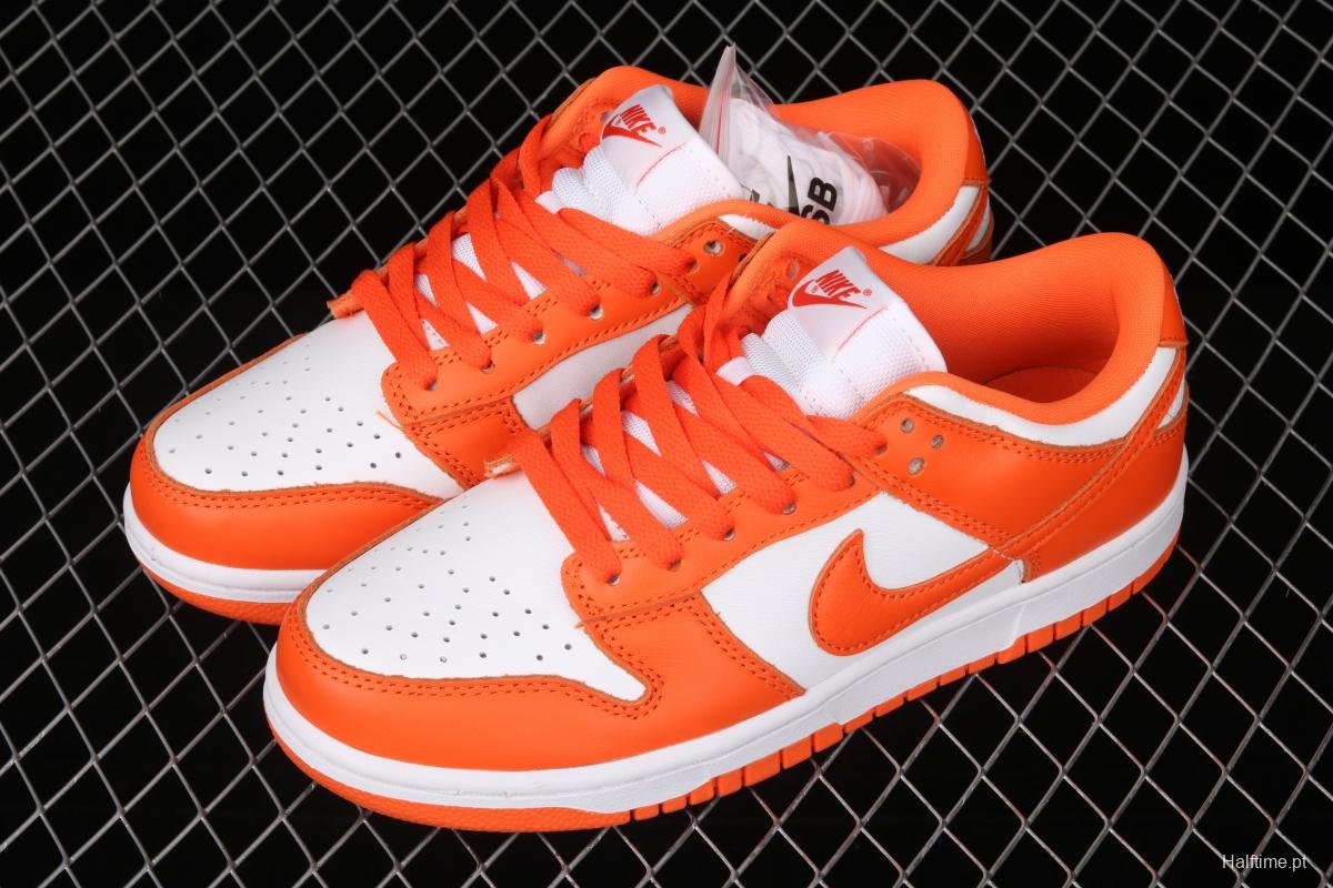 NIKE SB DUNK Low Pro Syracuse White Orange head and low Top Leisure Board shoes CU1726-101