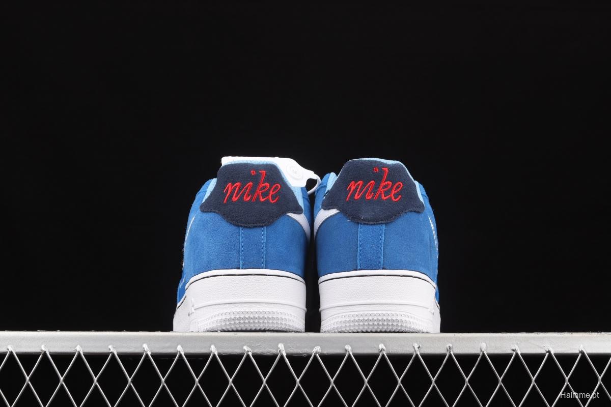 NIKE Air Force 11407 Low sky blue electric embroidery hook low-top casual board shoes DB3597-400