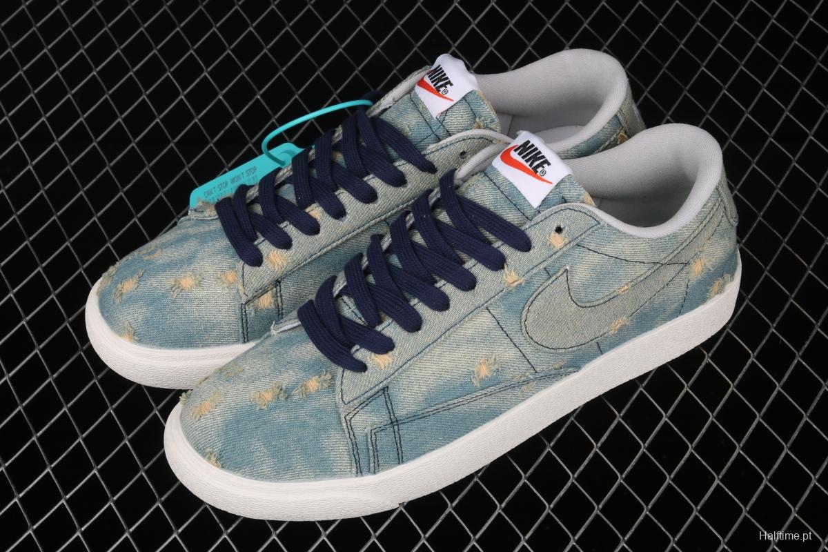 Levi's Strauss x NIKE Blazer Low Trail Blazers hole-breaking jeans low-side leisure sports board shoes 905345-403