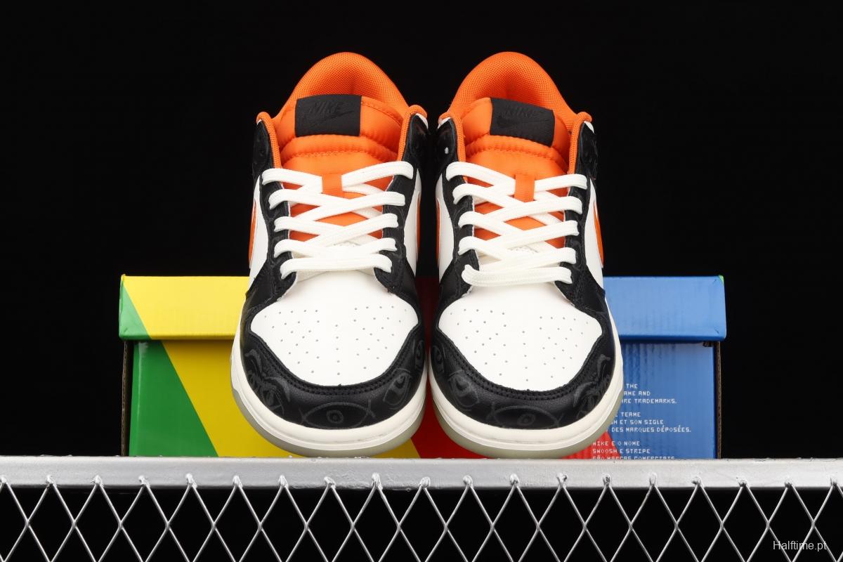 NIKE SB DUNK Low Halloween black, white and orange luminous Halloween SB rebound fashion casual board shoes DD3357-100