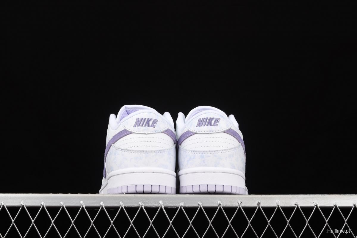 NIKE SB DUNK Low Prm white light purple color SB buckle rebound fashion leisure board shoes DM9467-500