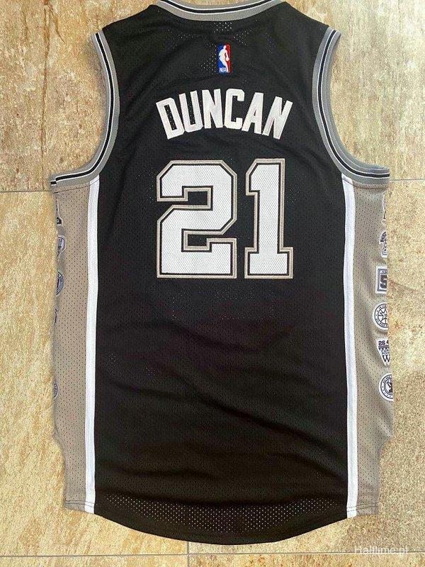 Men's Tim Duncan Black Retro Classic Team Jersey