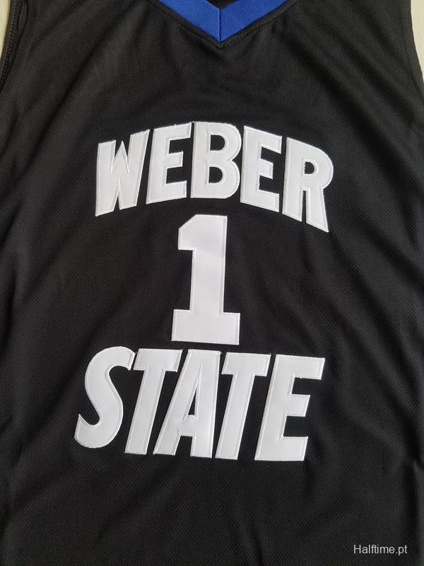 Damian Lillard 1 Weber State College Black Basketball Jersey