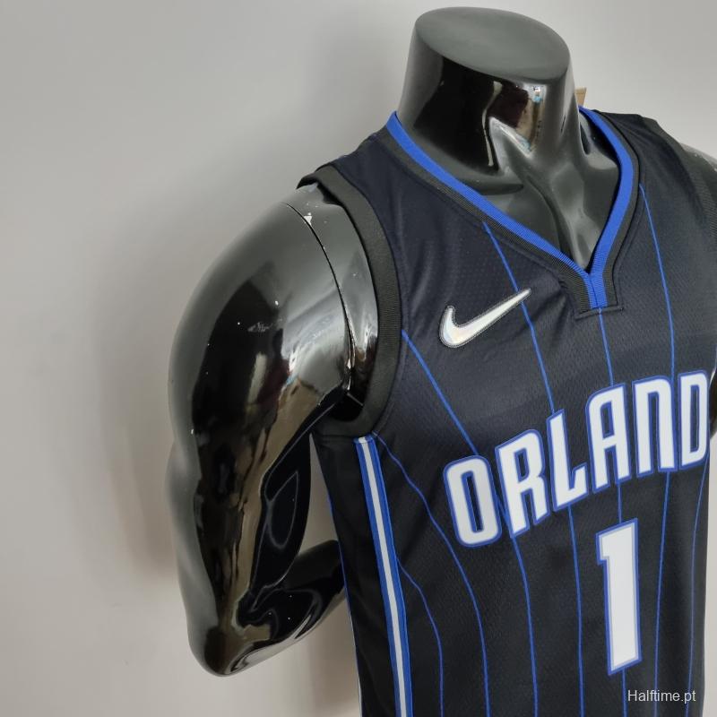 75th Anniversary McGrady #1 Orlando Magic Black NBA Jersey