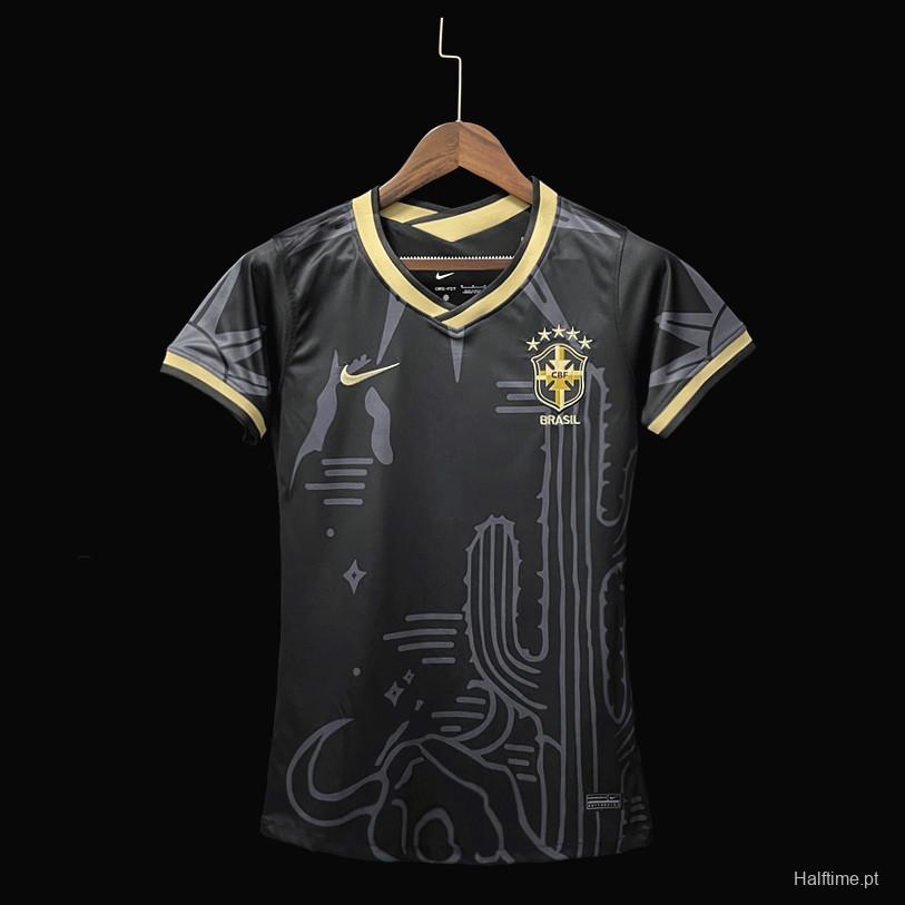 2022 Brazil Away Woman  Soccer Jersey