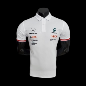 F1 Formula One 2022 Racing Suit Mercedes Polo White 