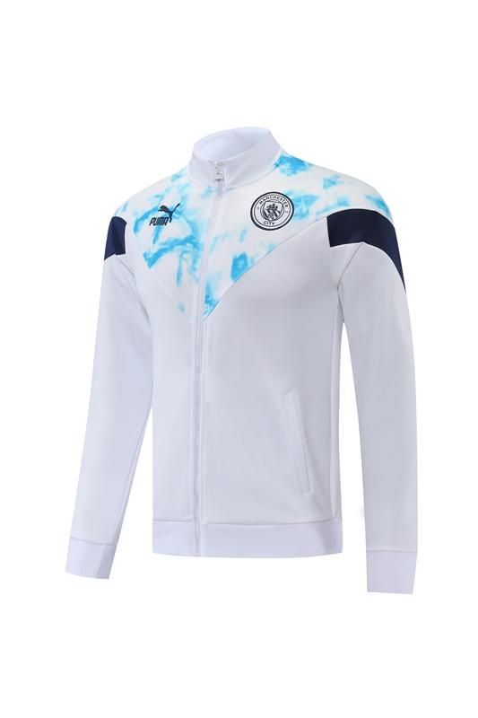 2022 Manchester City White Full Zipper Jacket Suit