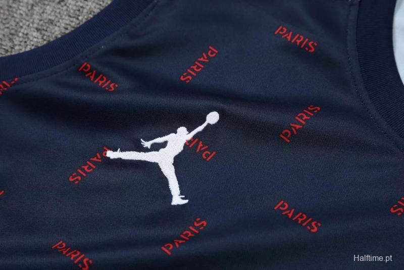 22/23 PSG Pre-match Training Jersey Royal Blue Spotted Vest